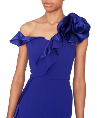 Women's Asymmetric Ruffled Sleeveless Gown