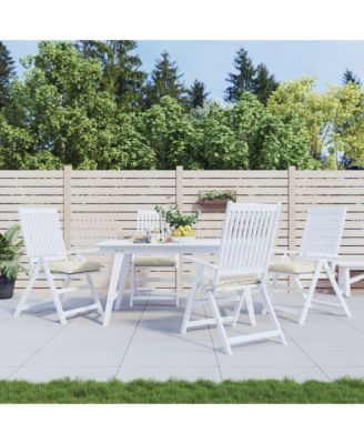 Chair Cushions 4 pcs Cream White 15.7"x15.7"x2.8" Oxford Fabric