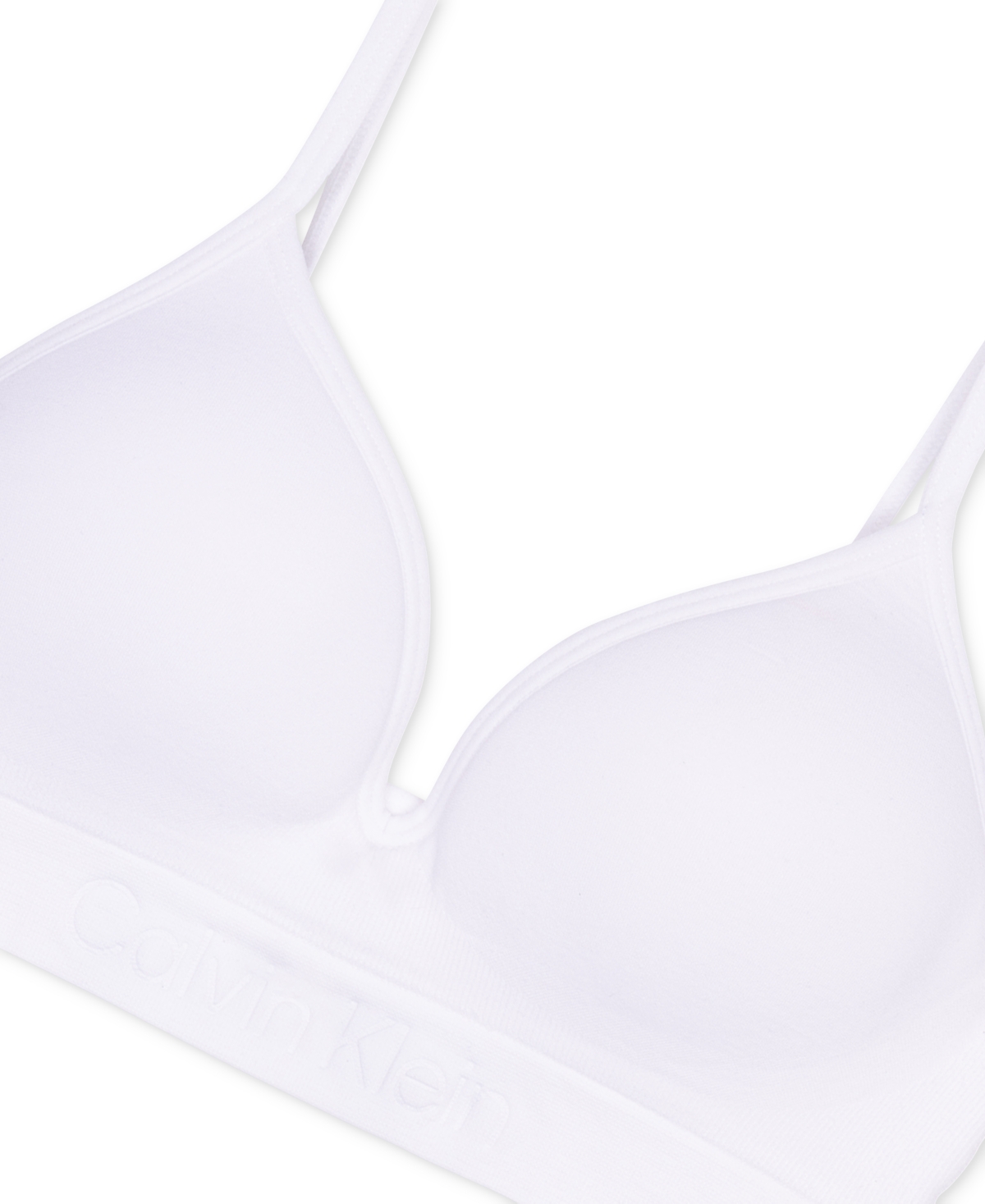 Calvin Klein Big Girls Seam-free Embossed Hybrid Bra In White