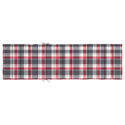 Sun Lounger Cushion Red Check Pattern 78.7"x23.6"x1.2" Oxford Fabric
