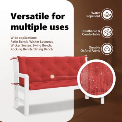 Garden Bench Cushion Red 59.1"x(19.7"+19.7")x2.8" Oxford Fabric