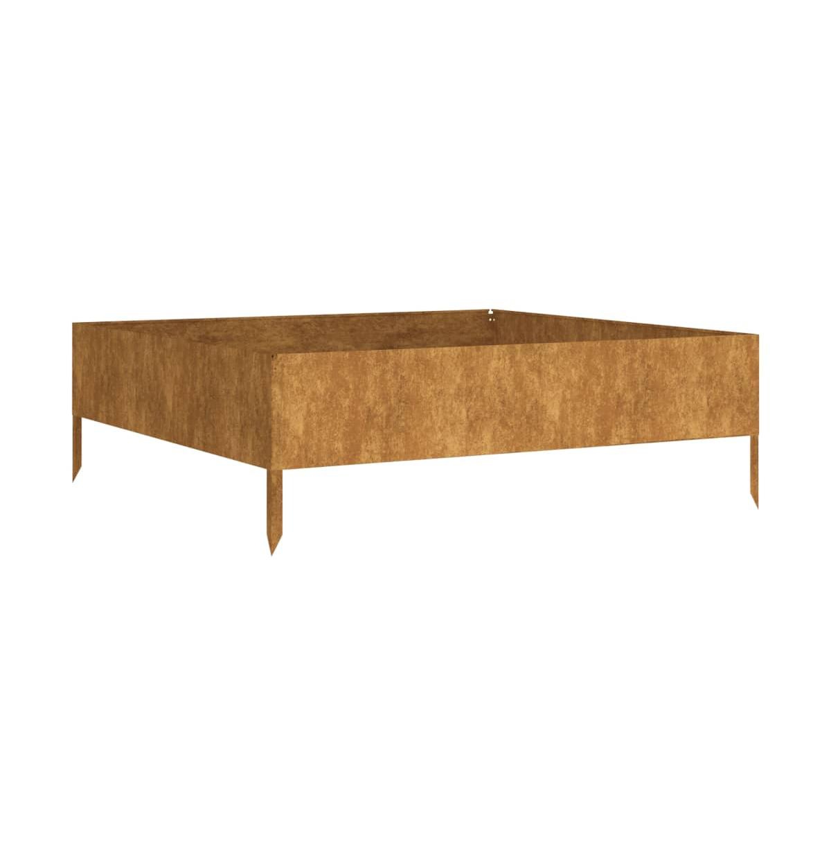 Garden Raised Bed 39.4"x39.4"x13.2" Corten Steel - Brown