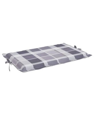Sun Lounger Cushion Gray Check Pattern 73.2"x22.8"x1.6" Oxford Fabric