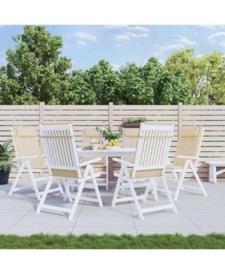 Highback Chair Cushions 6 pcs Beige Oxford Fabric