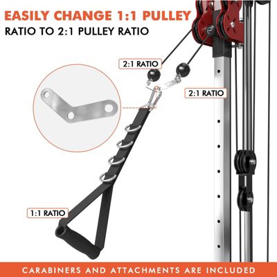 Wall Mount Cable Station, Cable Crossover Machine with 18 Positions Dual Pulley System for Home Gym Fitness Equipment