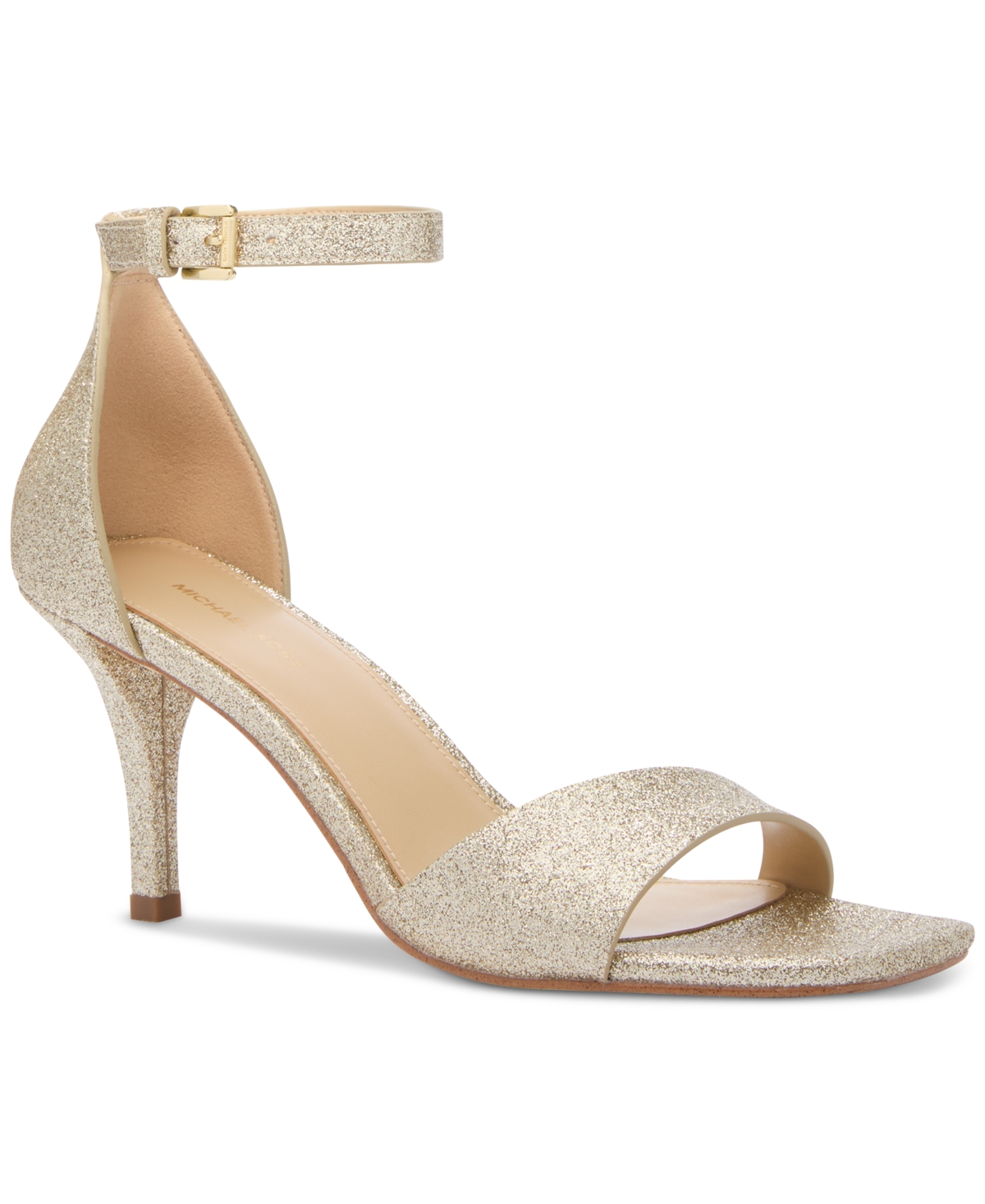 Michael Kors Jaida Metallic Leather Sandal In Pale Gold