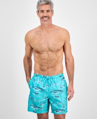 Club Room - Men's Sailboat Graphic Swim Trunks