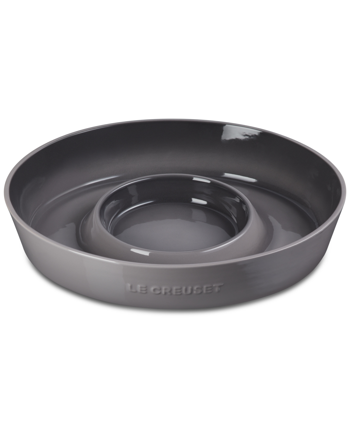Le Creuset Stoneware Oval 13" Chip And Dip Platter In Oyster