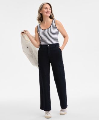 売れ筋商品|||スタイルアンドコー カットソー トップス レディース Women's Pima Cotton Scoop-Neck Tank Top, Exclusively at Macy's Black White Style & Co Women's Pima Cotton Scoop-Neck Tank Top