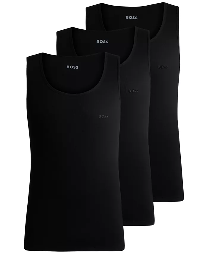 Men's 3-Pack Cotton Ribbed Classic Tank Tops