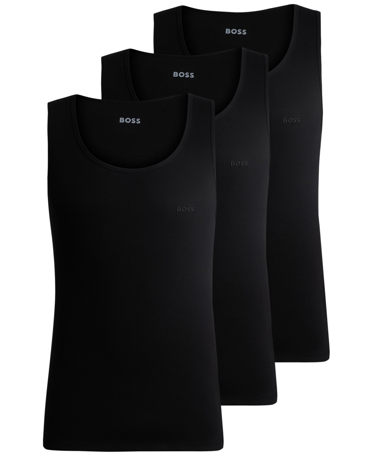 Мужские BOSS by Hugo Boss Men's 3-Pack Classic Ribbed Tank Tops — фото 2