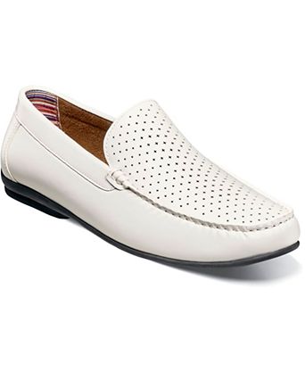 men's white dress loafers Slip-On / EU38 blue oxford shirt A tan leather belt or braided wristwear Lightweight cotton blazer or unstructured jacket for a polished look Perfect for brunch dates Mens White Loafers - Macy's