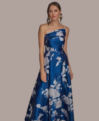 Women's Strapless Floral-Print Gown
