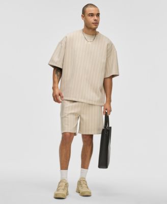 Mode of One Men's Oversized-Fit Pinstripe Sweatshirt, Exclusively at Macy's 