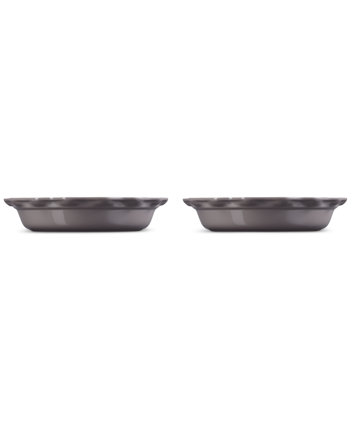Le Creuset Set Of 2 9-inch Heritage Stoneware Pie Dishes In Oyster