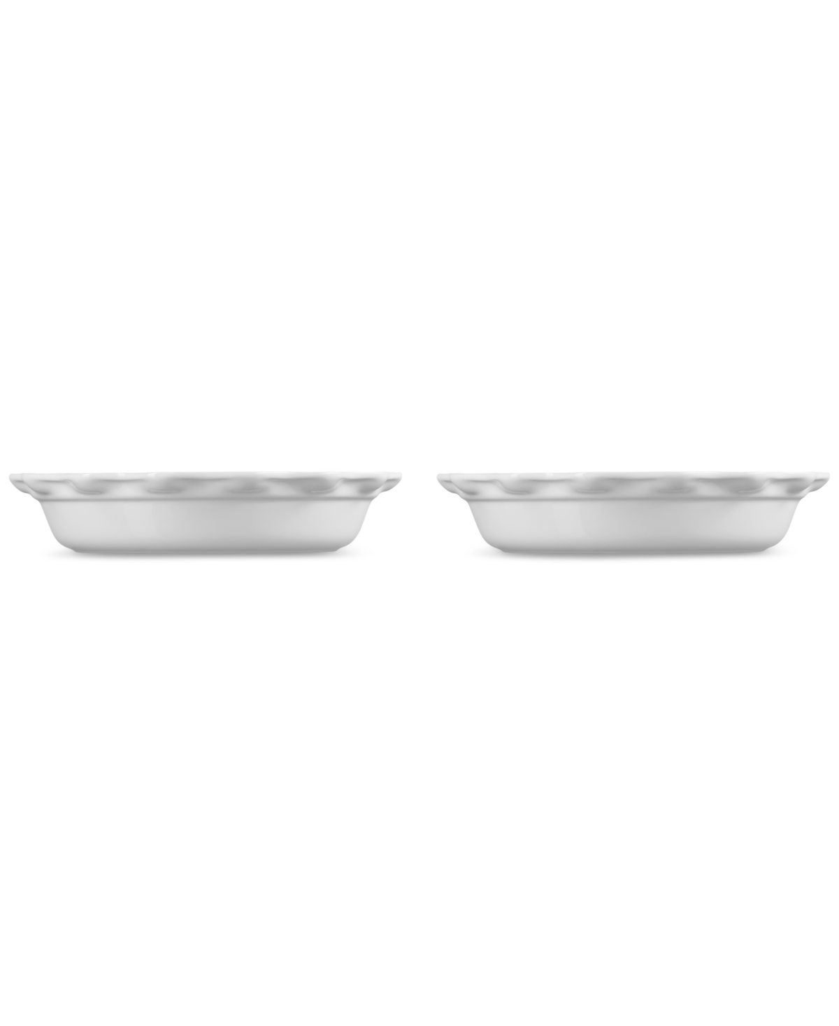 Le Creuset Set Of 2 9-inch Heritage Stoneware Pie Dishes In White