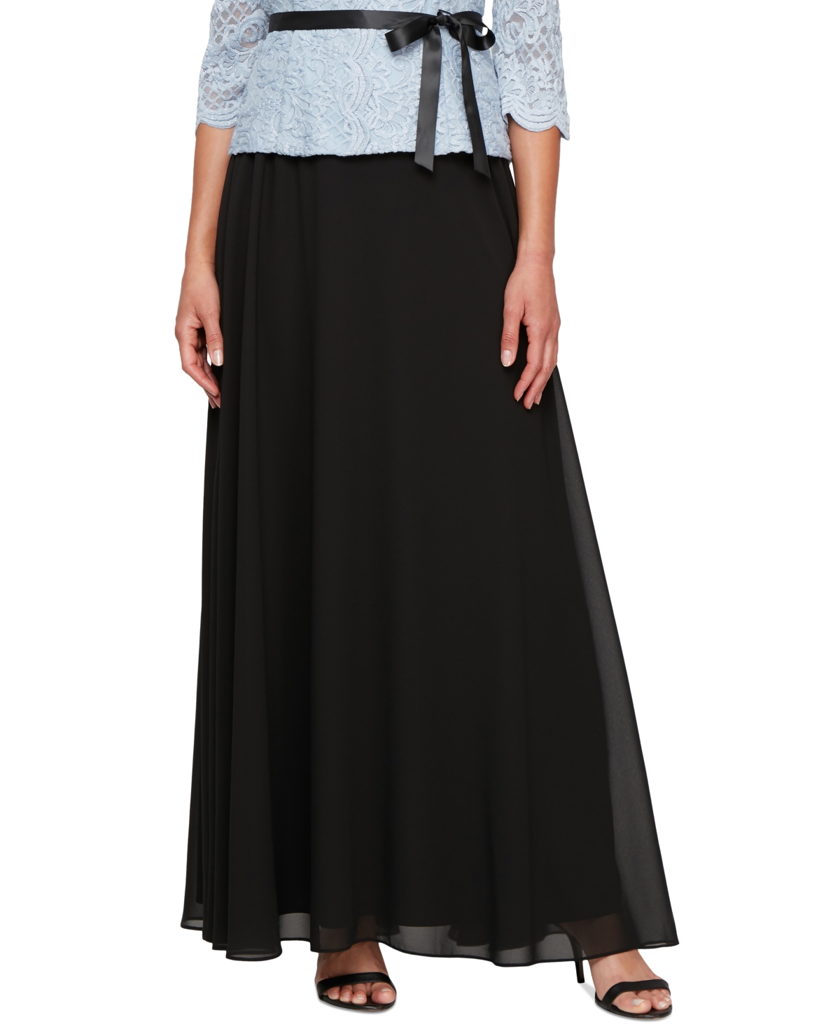 Women's Chiffon Pull-On Maxi Skirt - Black