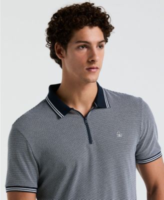 Men's Quarter-Zip Jacquard Polo Shirt