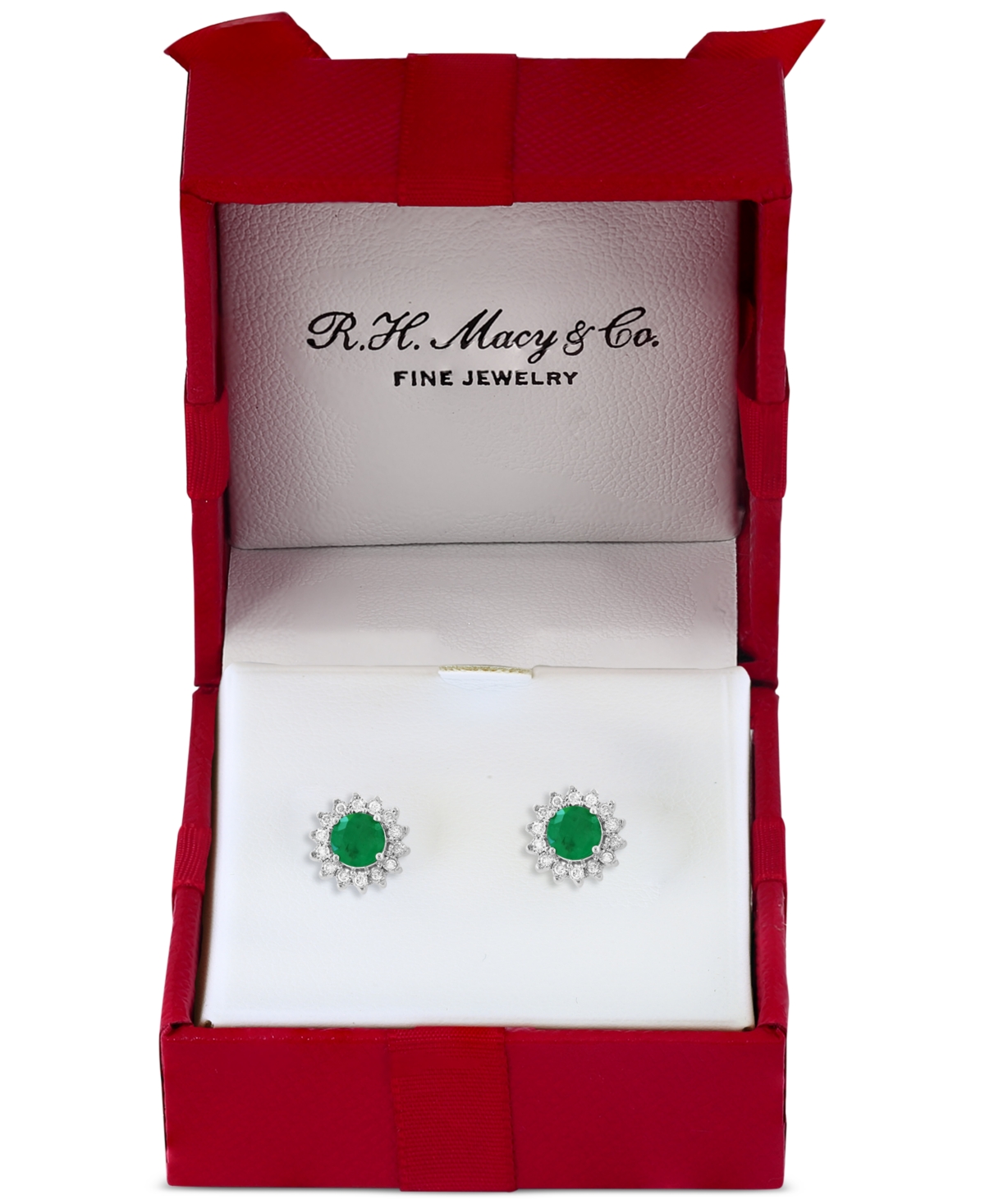 EFFY COLLECTION EFFY SAPPHIRE (1-1/6 CT. T.W.) & DIAMOND (1/6 CT. T.W.) HALO STUD EARRINGS IN 14K WHITE GOLD OR TWO  