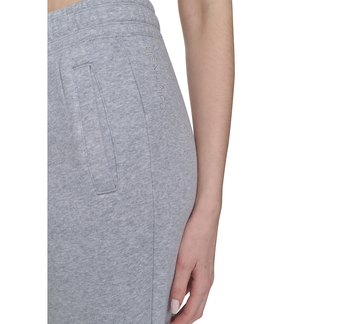 Calvin Klein Women's Fleece High-waist Relaxed Jogger Sweatpants In Pearl Heather Gray