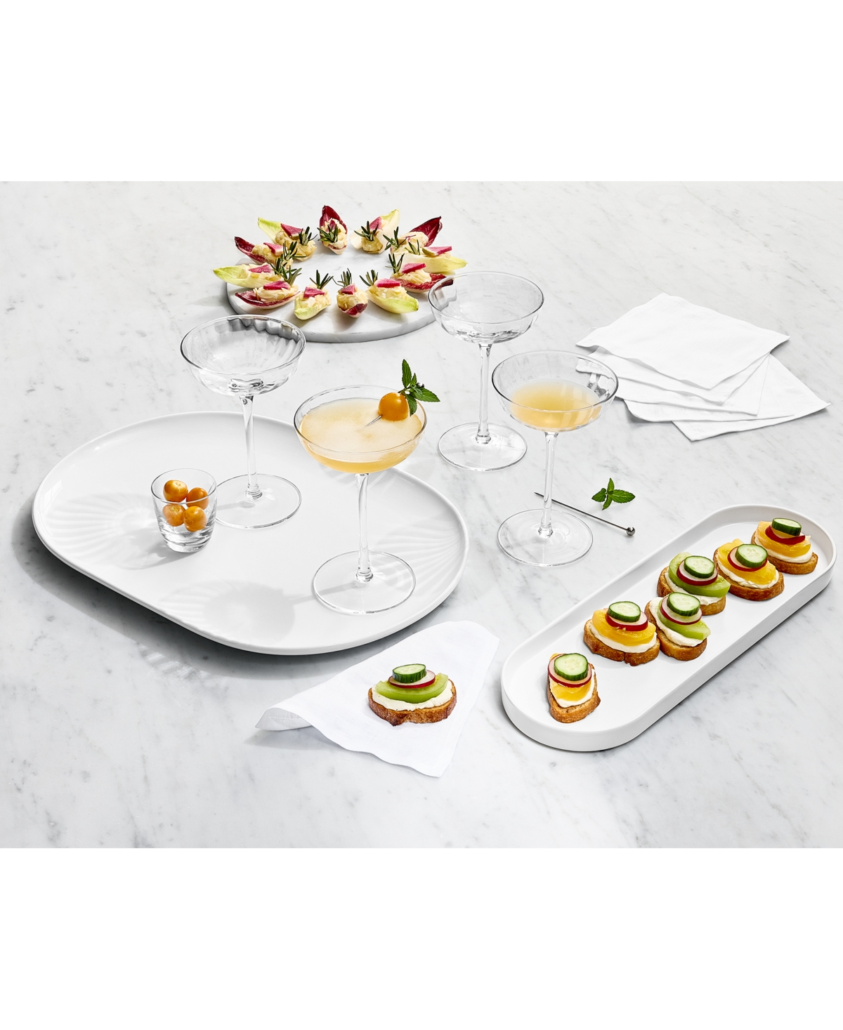 The Cellar Optic Coupe Glasses, Set Of 4, Exclusively At Macy's In Clear