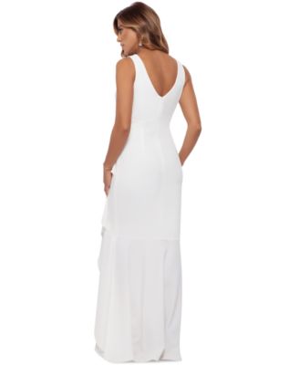 Petite Ruffled High-Low Mermaid Gown