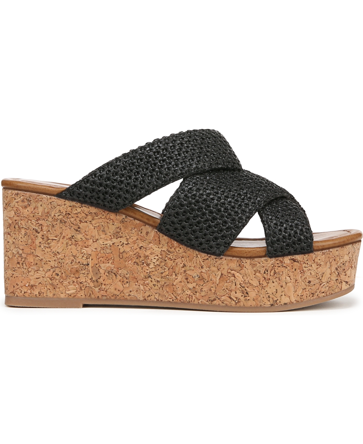 Blowfish Malibu Abi Woven Wedge Sandal In Black Faux Raffia