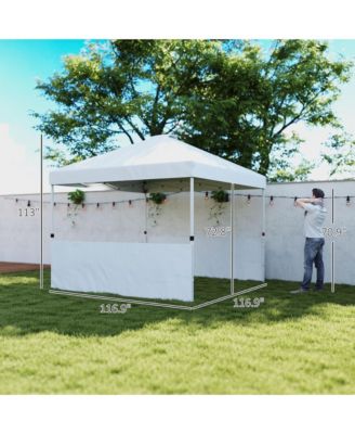 10' x 10' Pop Up Canopy Tent with 2 Half Sidewalls, Dark