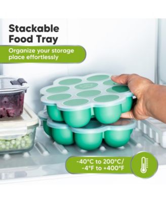 Prep Silicone Baby Food Freezer Tray with Clip-on Lid, 2oz x 10 Silicone Freezer Molds, BPA-Free Baby Food Storage