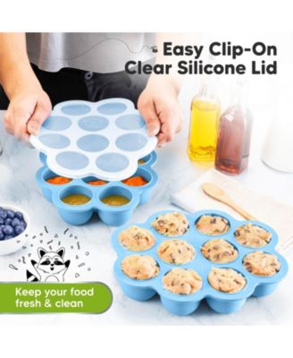 Prep Silicone Baby Food Freezer Tray with Clip-on Lid, 2oz x 10 Silicone Freezer Molds, BPA-Free Baby Food Storage