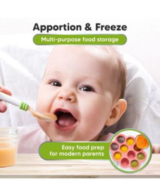 Prep Silicone Baby Food Freezer Tray with Clip-on Lid, 2oz x 10 Silicone Freezer Molds, BPA-Free Baby Food Storage