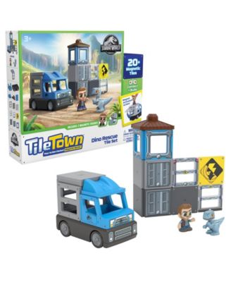 Jurassic World Dino Rescue Magnetic Tiles Playset, 22 Piece