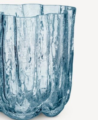 4.8" Circular Crystal Glass Crackle Vase