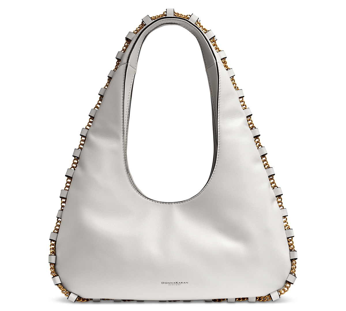 Shop Donna Karan Batiste Triple Compartment Small Shoulder Bag In Brillant White