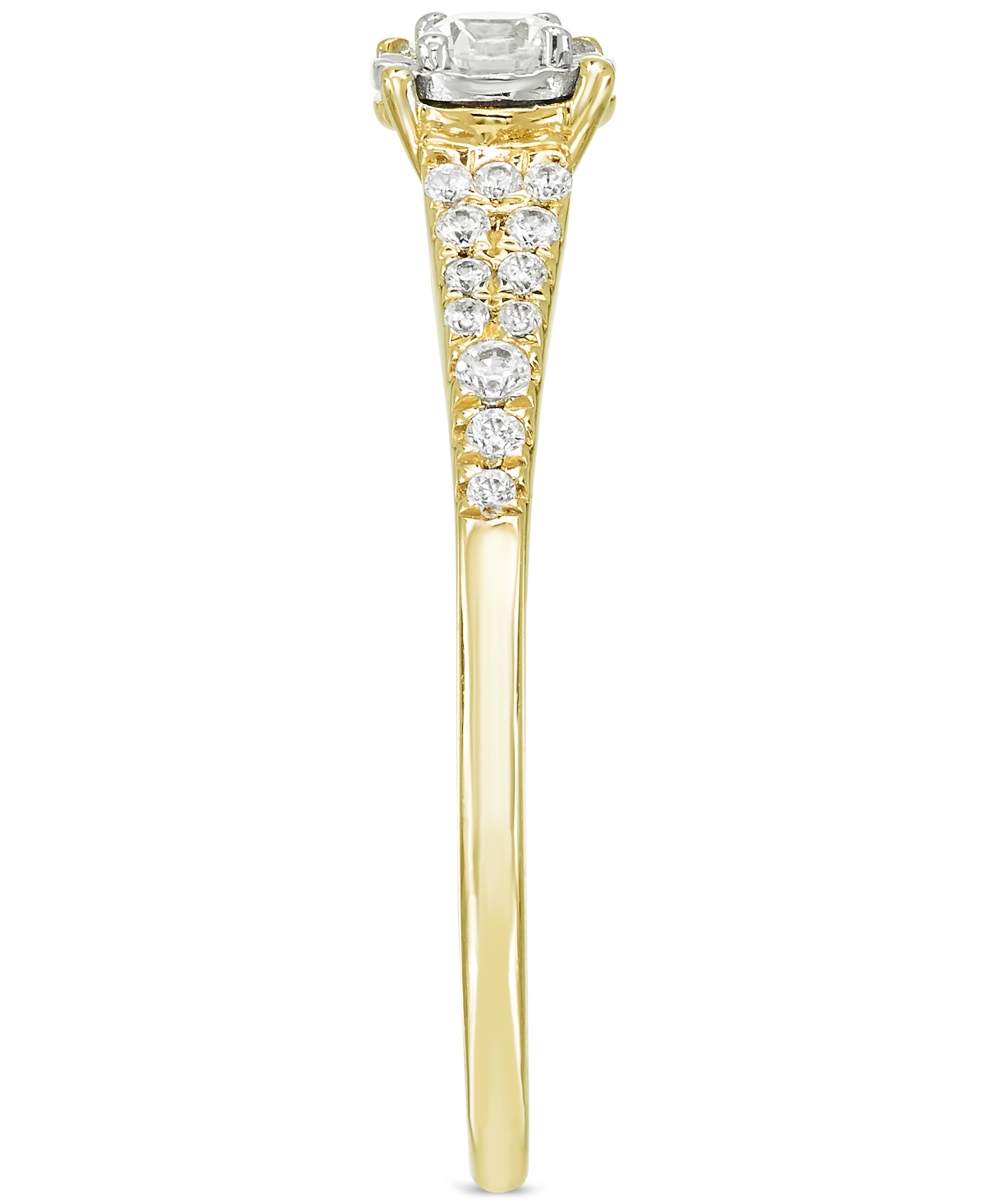 Macy's Diamond Pave Tapered Engagement Ring (1/4 Ct. T.w.) In 14k Gold In Yellow Gold