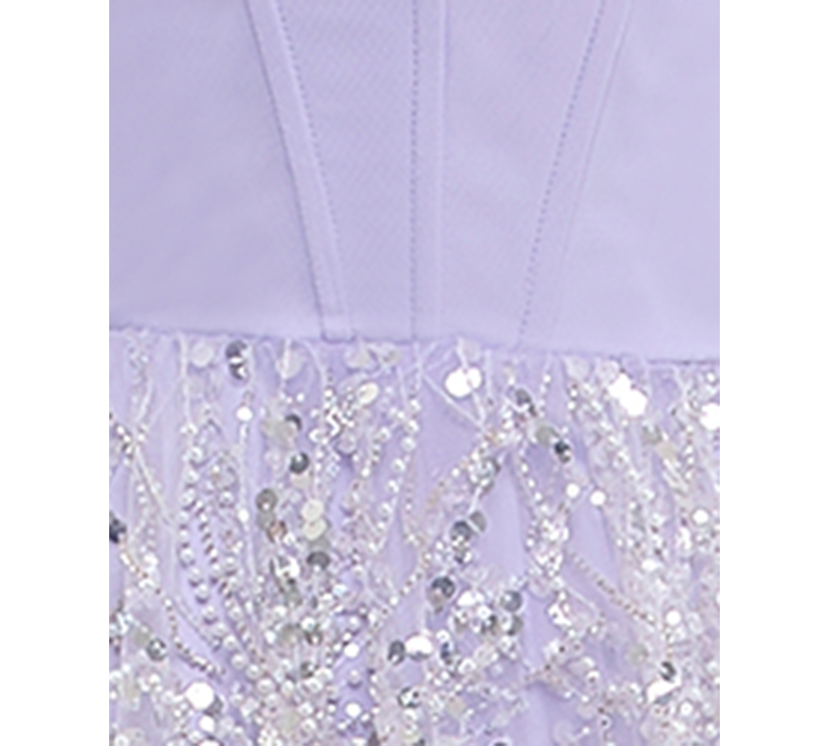 Violet Weekend Juniors' Sequin Pearl Corset Gown In Lilac