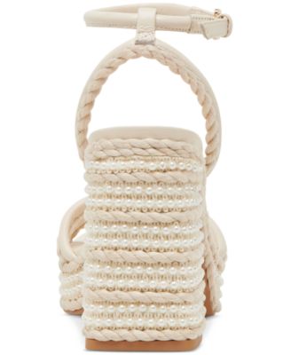 Women's Agnes Pearl Beaded Platform Dress Sandals