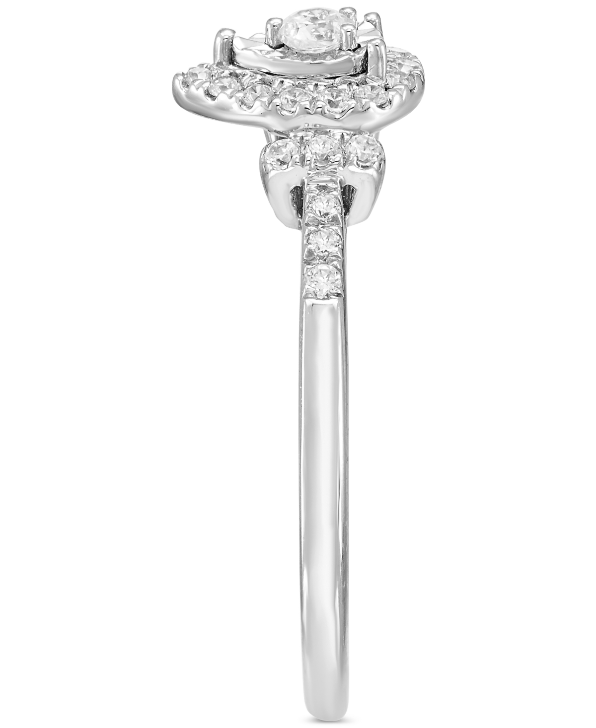 Macy's Diamond Pear-shaped Halo Engagement Ring (1/4 Ct. T.w.) In 14k White Gold In White Gold