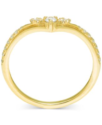 Diamond Chevron Contour Band (1/4 ct. t.w.) in 14k Gold