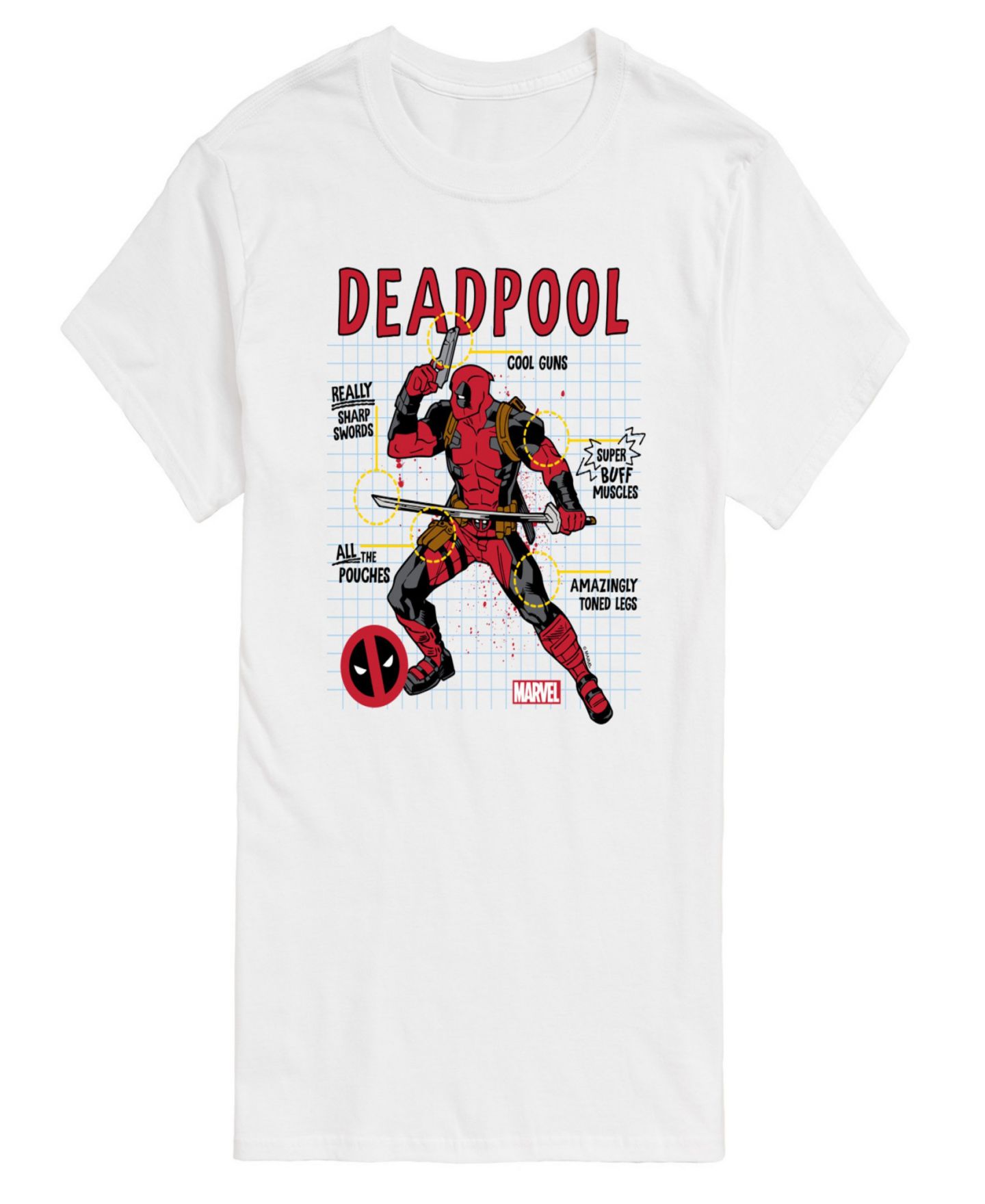 Мужская футболка AIRWAVES Deadpool Short Sleeve, цвет: Белый — фото 1