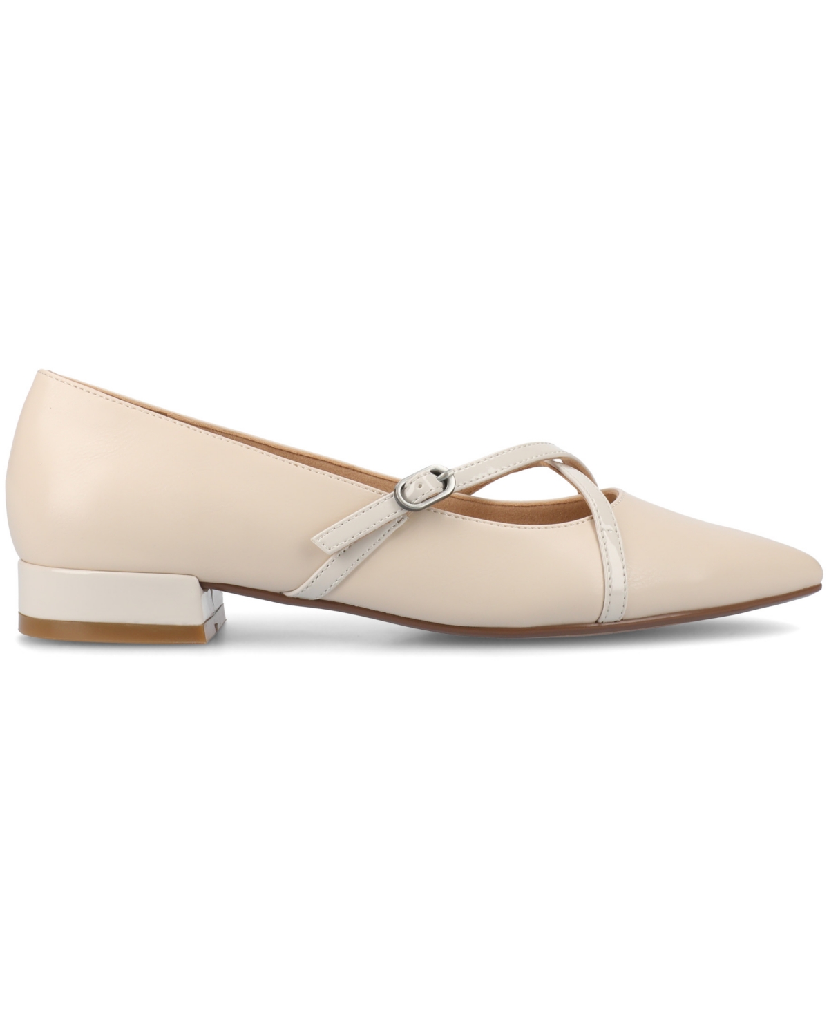 Journee Collection Camby Pointed Toe Flat In Bone