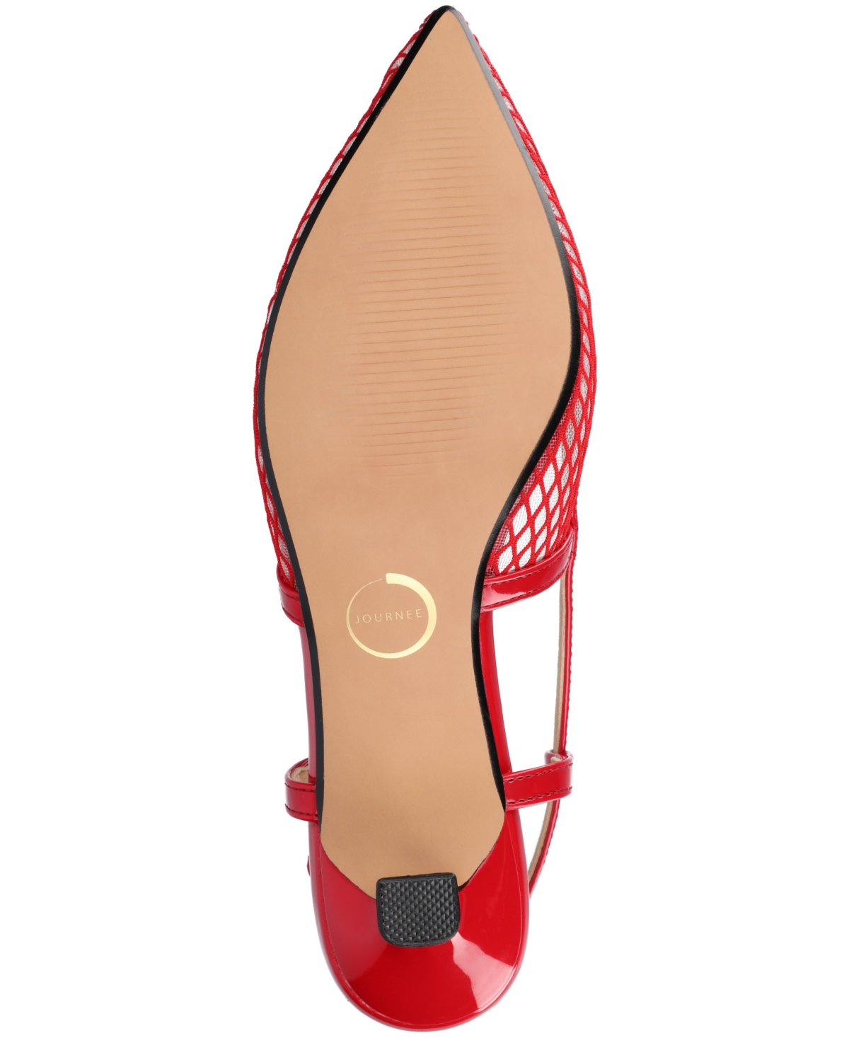 Journee Collection Padma Slingback Kitten Heel Pump In Mesh,red