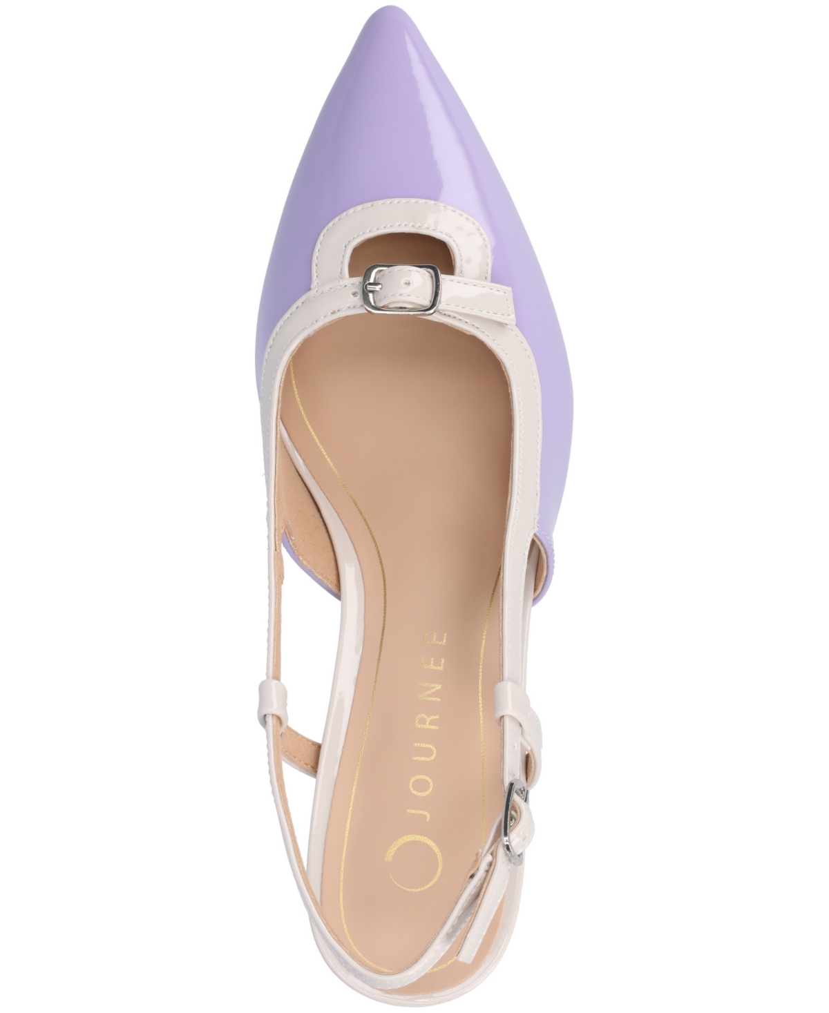 Shop Journee Collection Women's Padma Slingback Kitten Heel Pumps In Patent,lilac