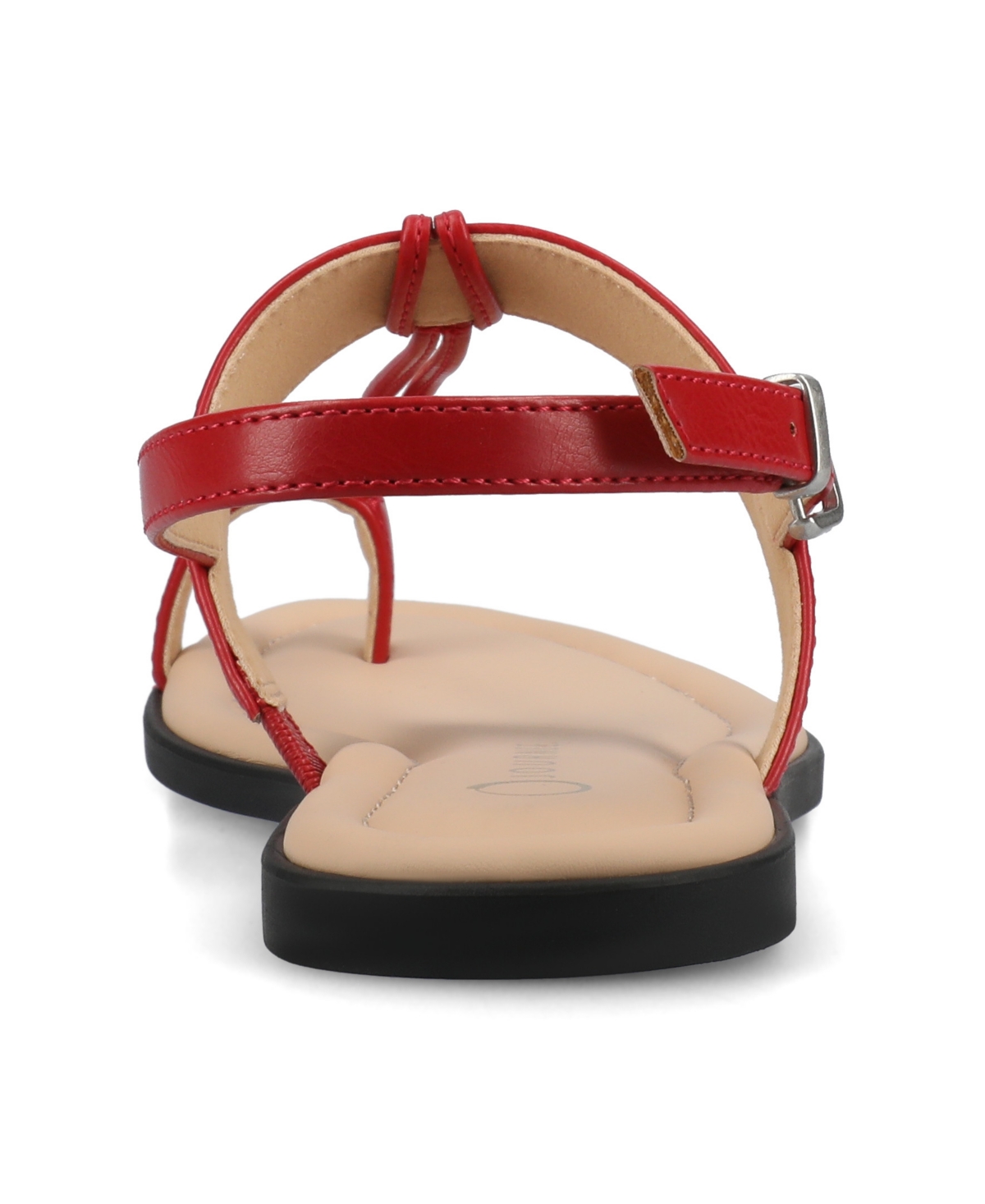Journee Collection Women's Gerra T Strap Toe Ring Flat Sandals In Red