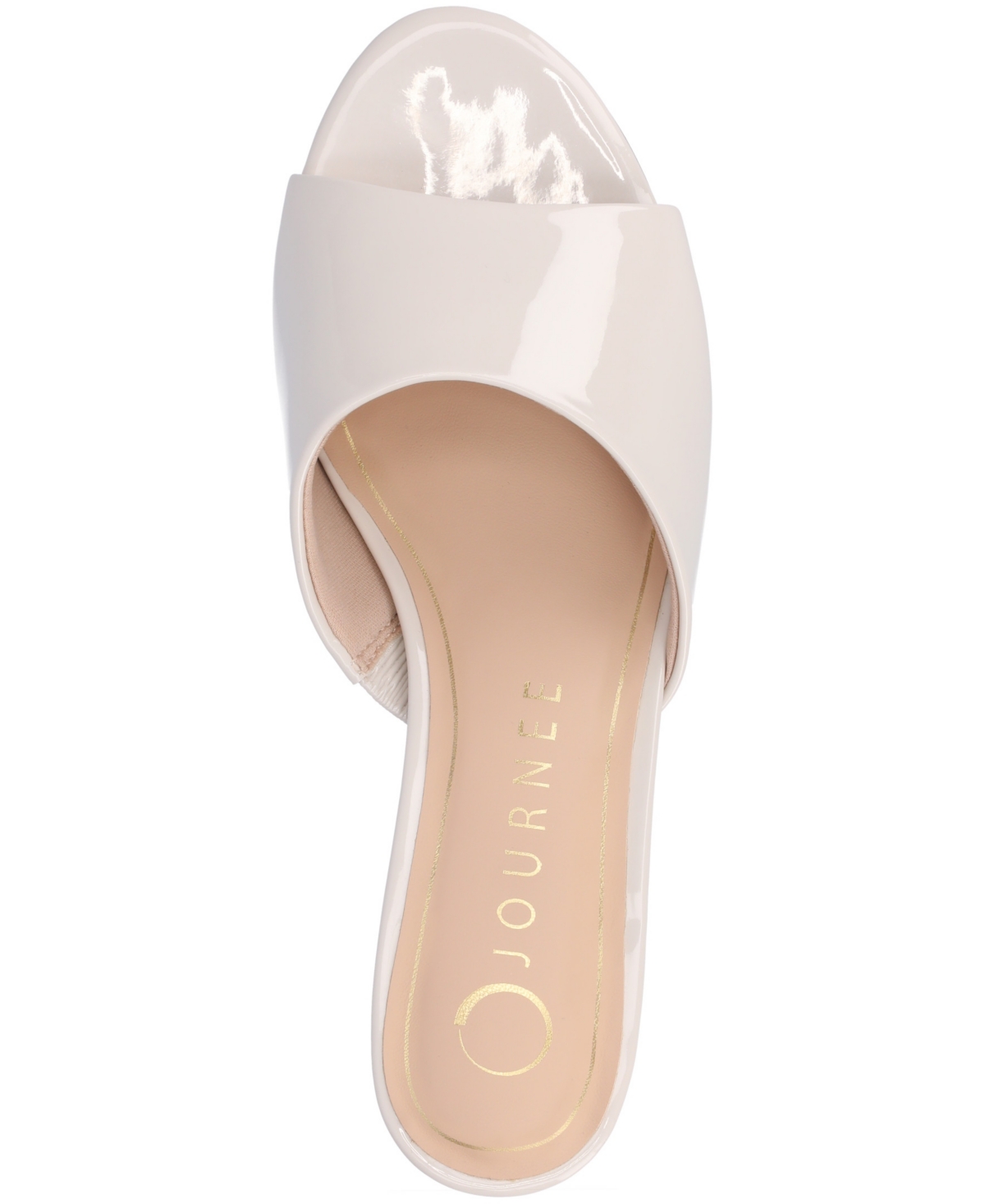Journee Collection Women's Jeylah Kitten Heel Dress Sandals In Patent,bone