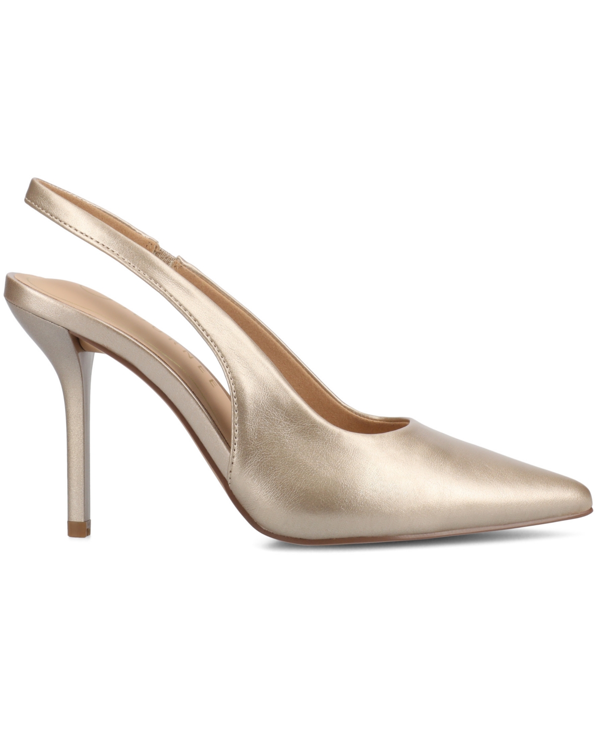 Journee Collection Women's Elenney Pointed Toe Slingback Pumps In Champagne