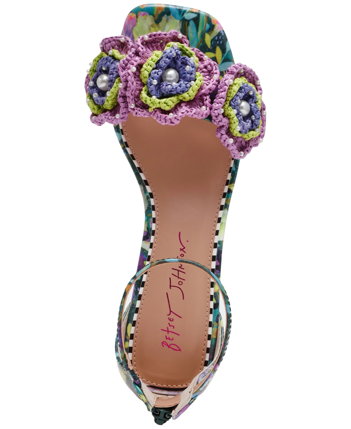 BETSEY JOHNSON WOMEN'S BRANDEE MACRAME EMBELLISHED SANDALS 