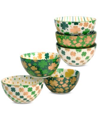 St. Patrick's Day Shamrock Bowls, Set of 6