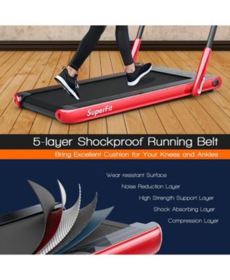 2.25 HP 2-in-1 Folding Walking Pad Treadmill with Remote Control and LED Display