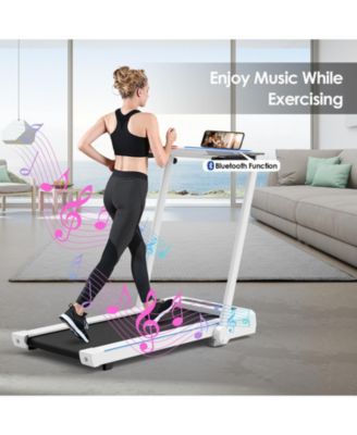 3-in-1 Folding Treadmill with Large Desk and LCD Display